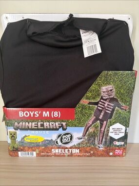 Minecraft New! Boys' pop-out Skeleton Costume - Black size M 8